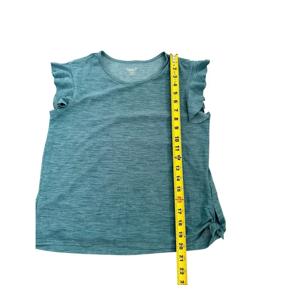 Old Navy Active shirt with ruffle sleeves teal size XL